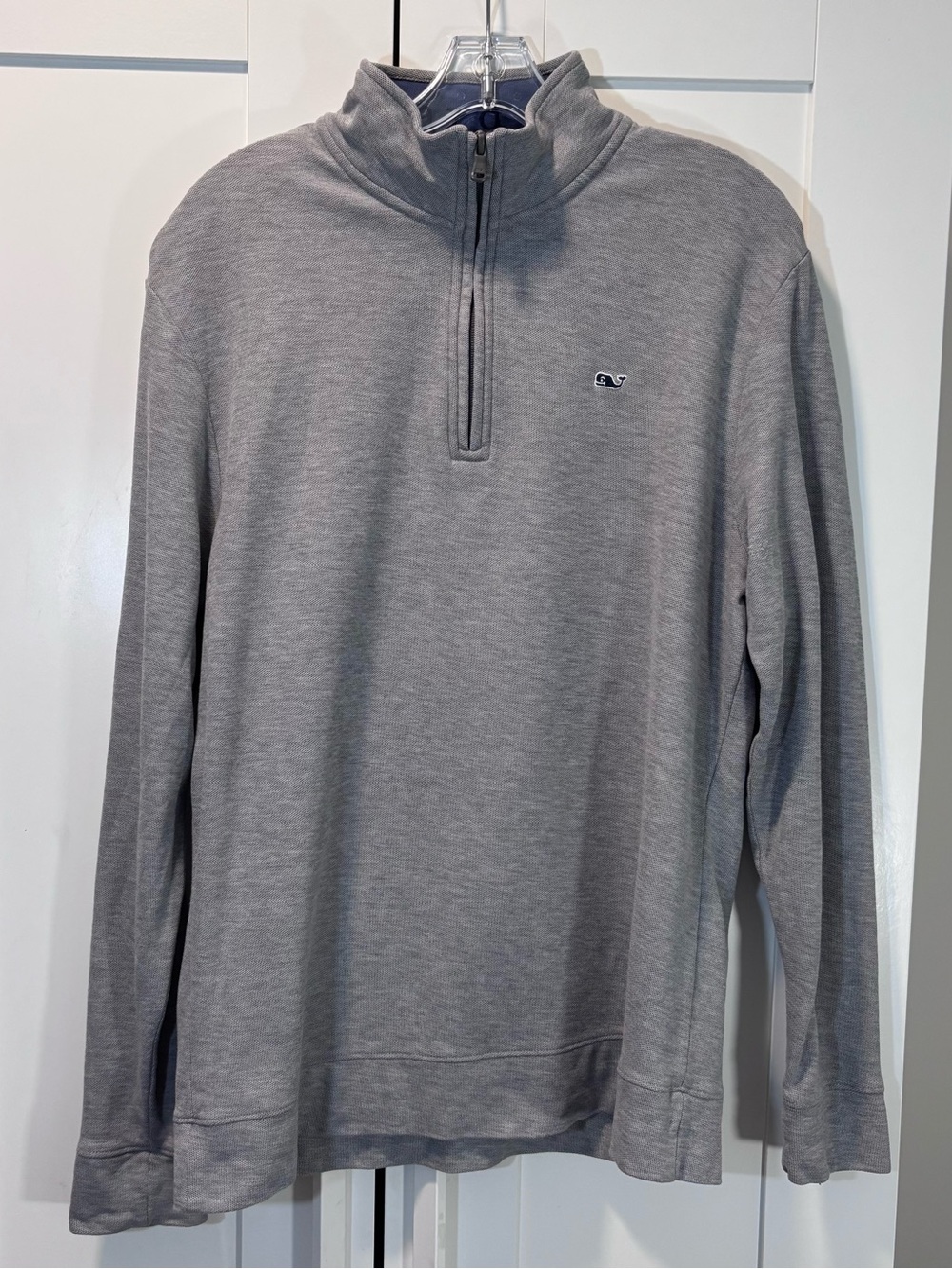 Vineyard Vines 100% Pima Cotton Men’s M 1/4 Zip Pullover Sweater Gray Whale Logo